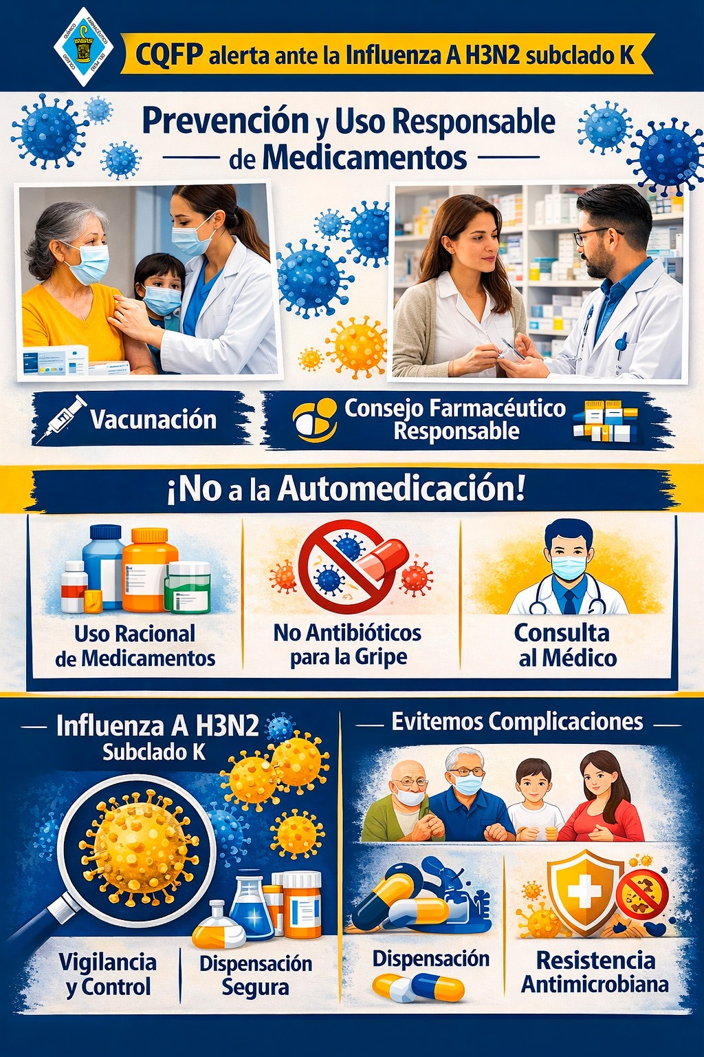 CQFP solicita al Minsa fortalecer las medidas de prevención, el uso racional de medicamentos y una dispensación farmacéutica responsable