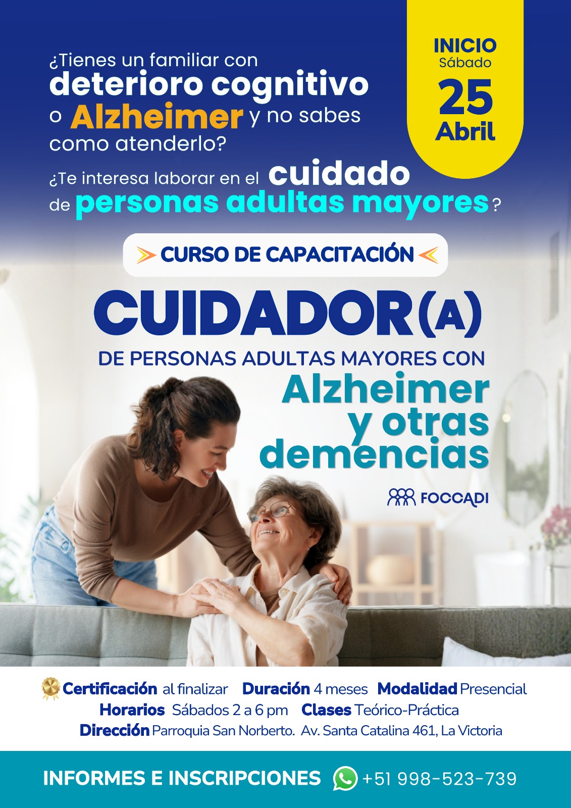 FOCCADI REALIZA CURSO DE CAPACITACIÓN PARA CUIDADORES DE PACIENTES CON ALZHEIMER U OTRAS DEMENCIAS