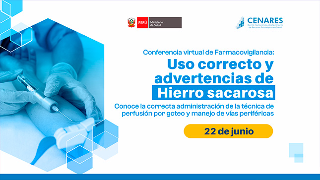 Cenares capacitará al personal de salud sobre el uso seguro del medicamento hierro sacarosa