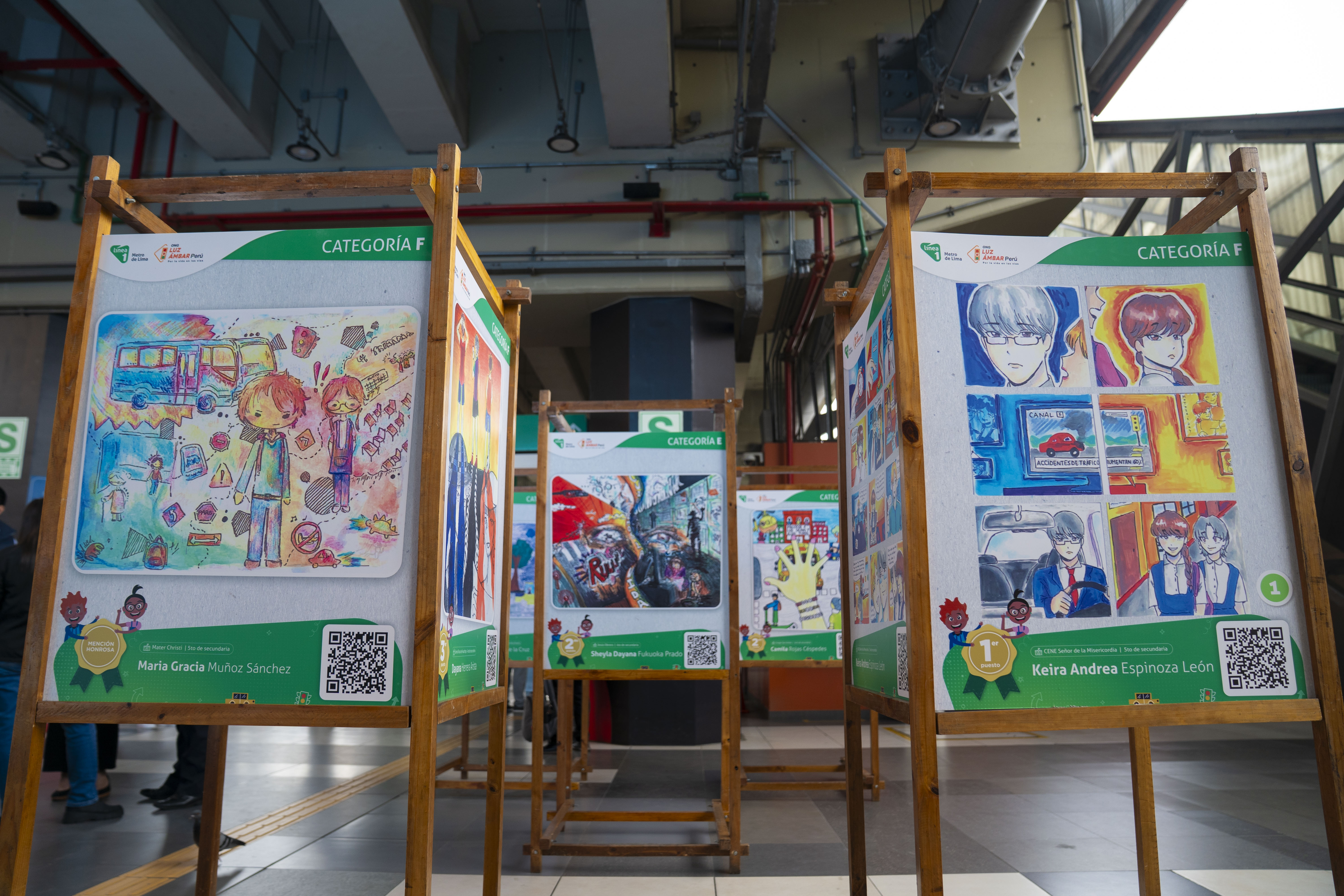 Arte y seguridad vial se unen en la Línea1 del Metro de Lima: Estudiantes inspiran conciencia a través de sus obras
