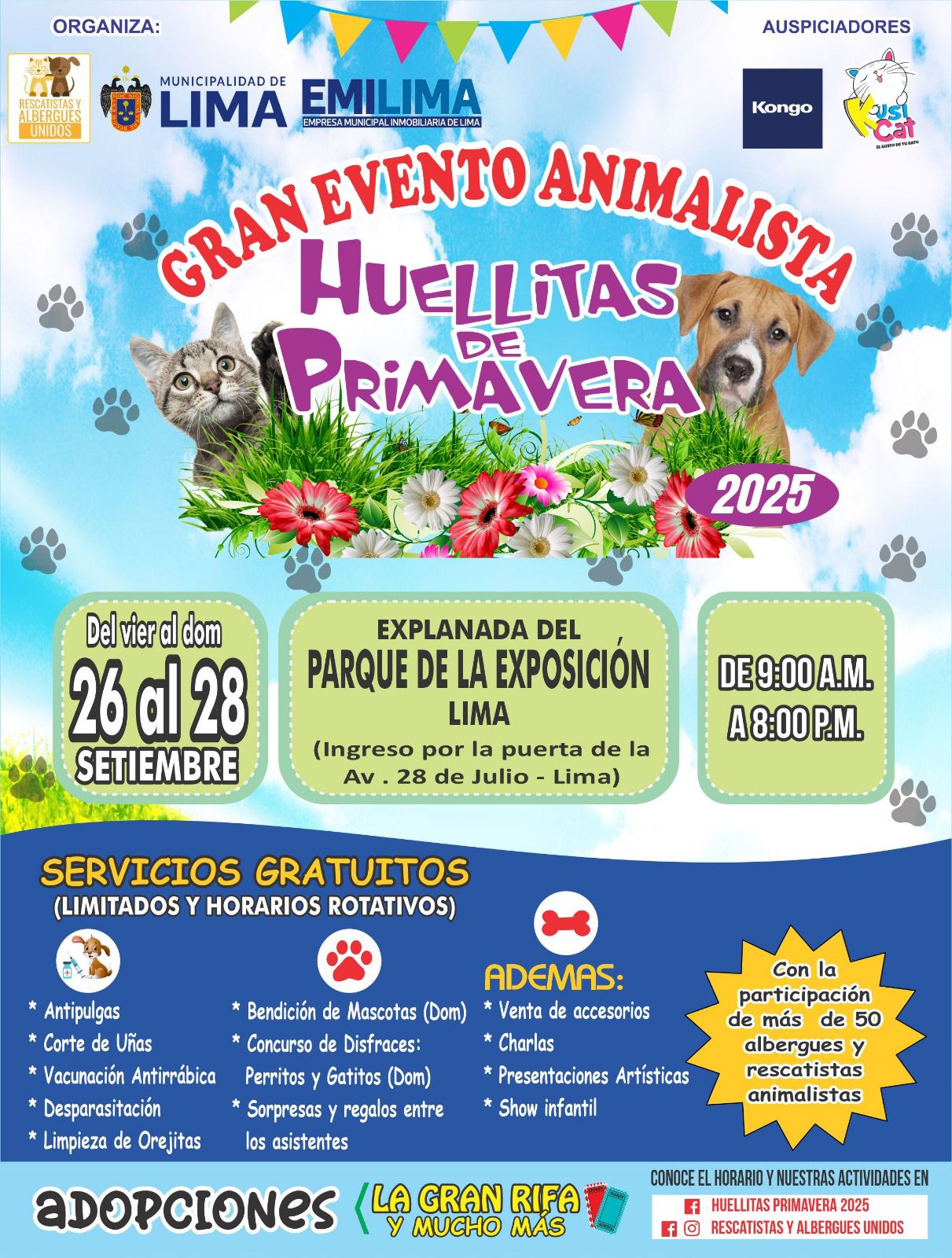 Día Mundial del Perro Adoptado: Gran campaña de adopción y concientización de bienestar animal en feria Huellitas de Primavera