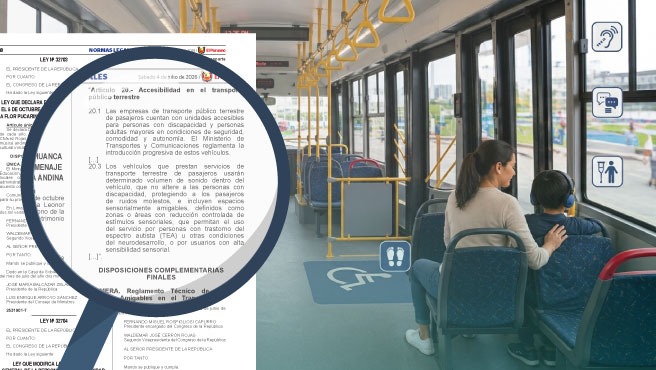 Transporte público deberá contar con espacios sensorialmente amigables para personas con discapacidad. 
