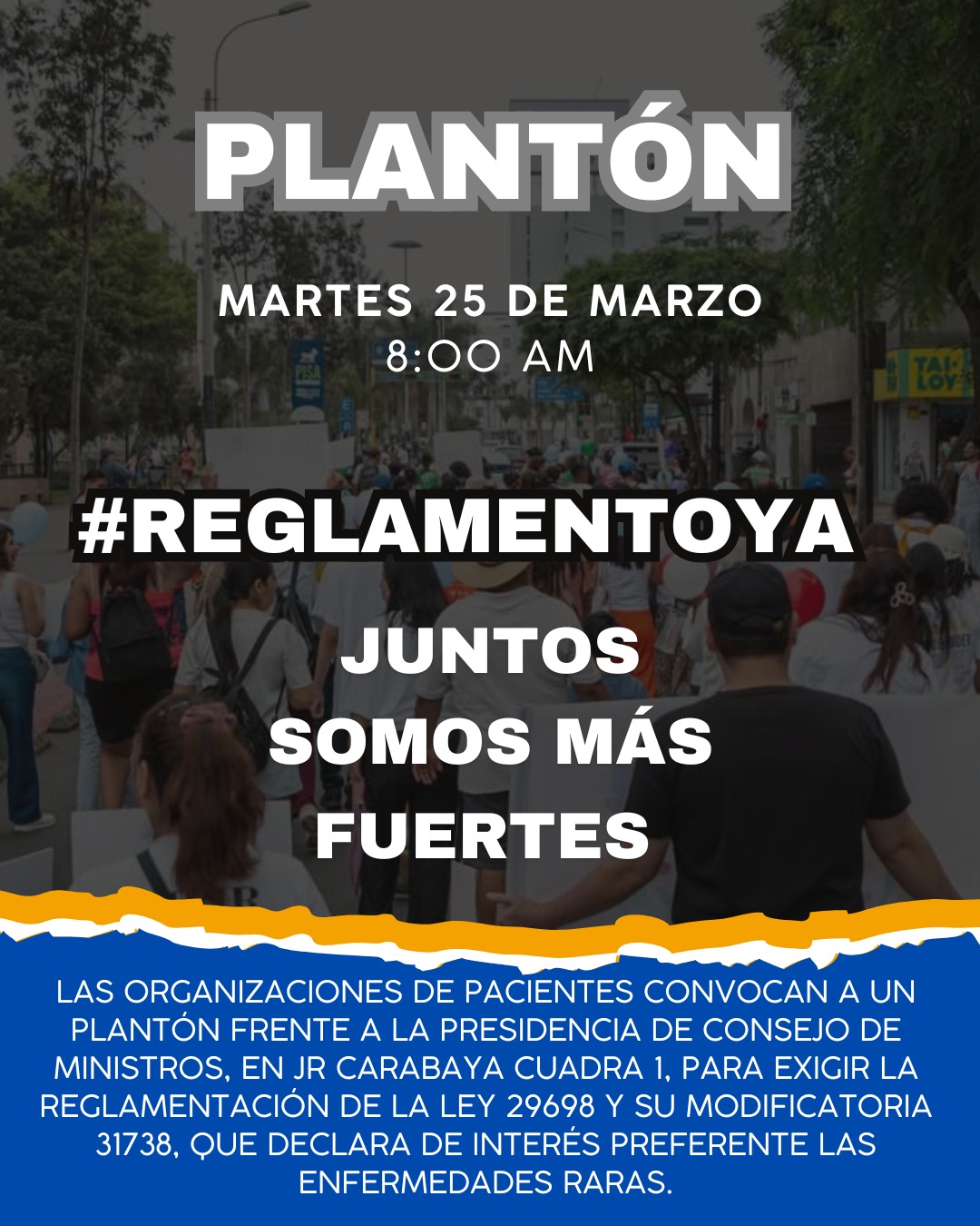 PACIENTES CON ENFERMEDADES RARAS REALIZARÁN PLANTÓN PARA EXIGIR REGLAMENTACIÓN DE LA LEY 31738
