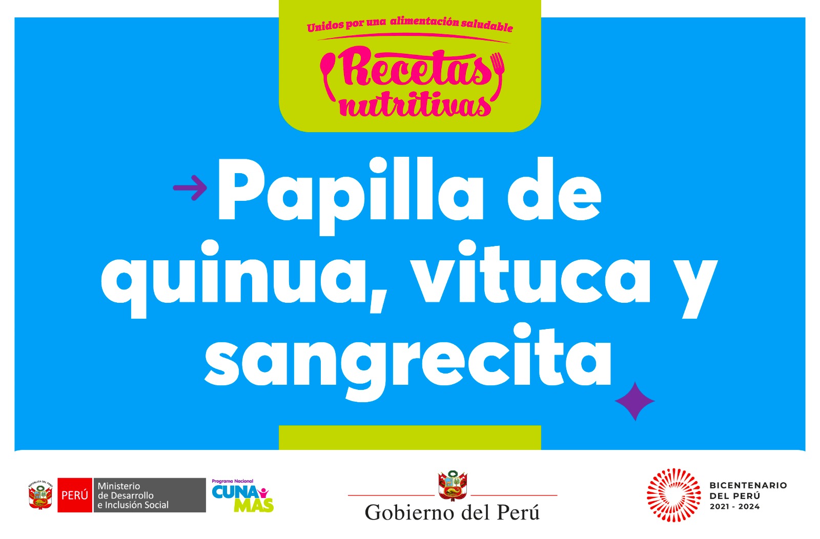 Cuna Más te enseña a preparar una papilla de quinua, vituca y sangrecita para el adecuado crecimiento y desarrollo de tu niña o niño