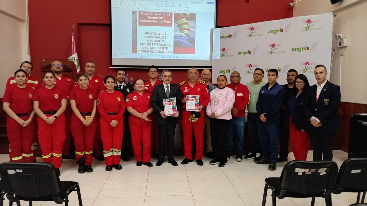 Cuerpo General de Bomberos Voluntarios del Perú e Iniciativa Angels presentan el primer Protocolo Nacional de Atención Prehospitalaria para el ACV